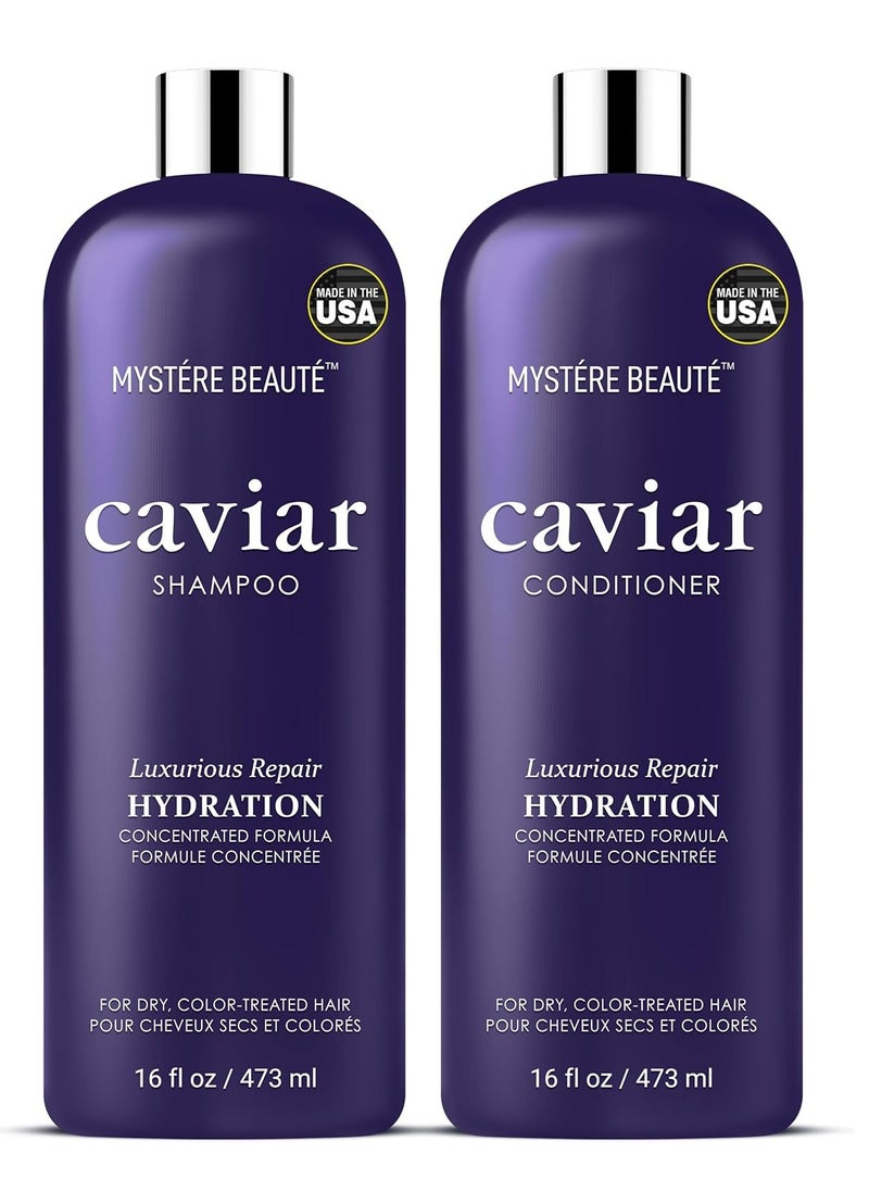 Caviar Shampoo and Conditioner | Luxury Caviar Hair Products for Hydration Moisturizing Caviar Hair Care Set Caviar Shampoo for Nourishment & Caviar Conditioner for Smooth Hair - 16 fl oz each