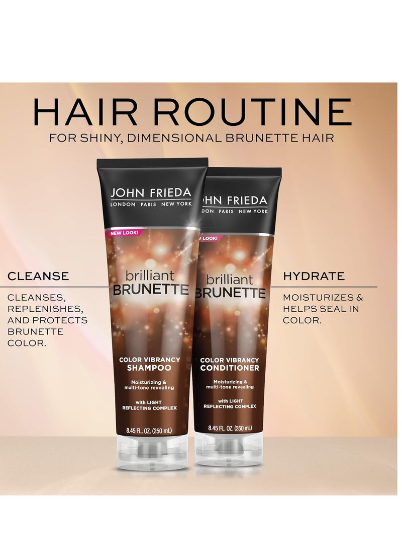 John Frieda Brilliant Brunette Multi-Tone Revealing Color Protecting Duo Set Shampoo and Conditioner, 8.45 Ounce, 1 Each