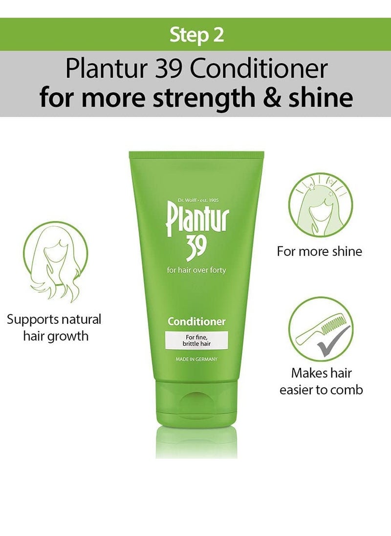 Plantur 39 Phyto Caffeine Women's 3 Step System for Fine, Thinning Natural Hair Growth - Shampoo, Conditioner, Tonic