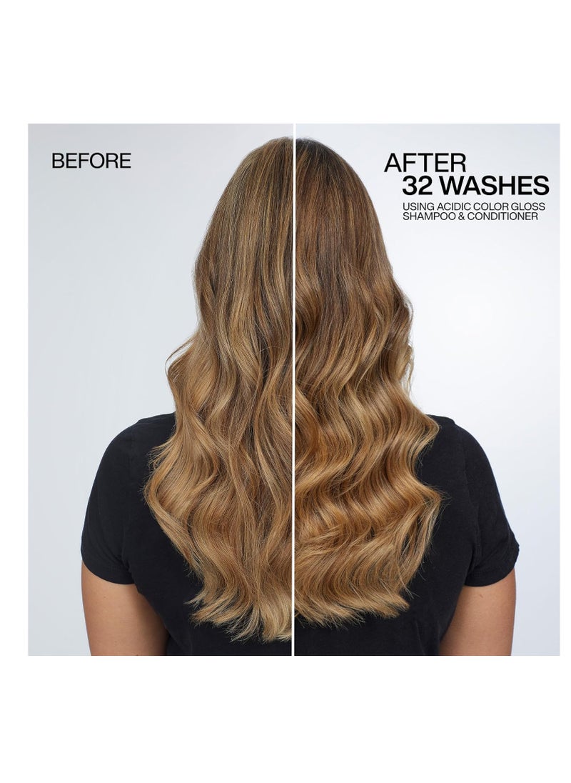 Redken Acidic Color Gloss Sulfate-Free Shampoo & Conditioner Set For Color-Treated Hair - Protects Color and Extends Shine