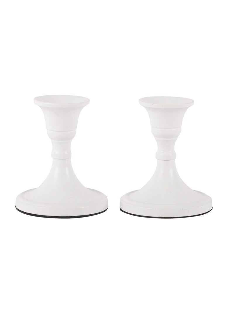 Mini Candlestick Holders Set 2 Pcs Taper Candle Holders Candle Holders Candle Holders For Table Centerpiece For Wedding Festival Party and Festival Decor White