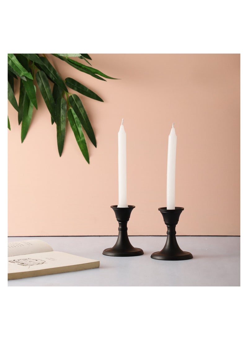 Mini Candlestick Holders Set 2 PcsTaper Candle Holders Candle Holders Candle Holders For Table Centerpiece For Wedding Festival Party and Festival Decor Black