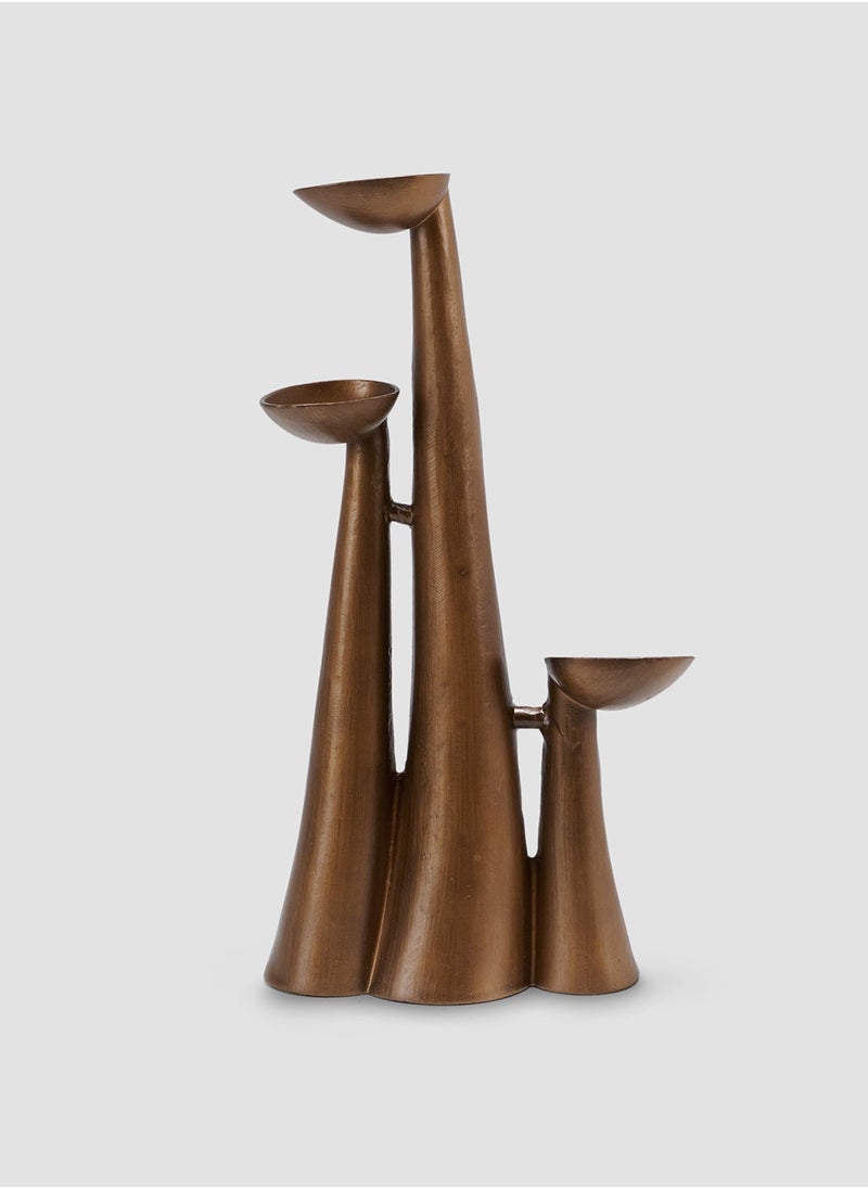 Fotis 3 Stand Candle Holder In bronze