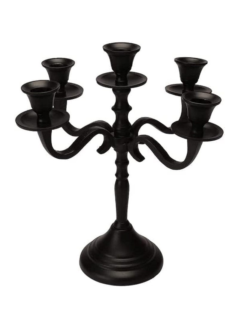 Five Arm Candle Holders Candle Stands Candlesticks For Home Decor Wedding Parties Dinning Table Centerpiece Thick Candles Black