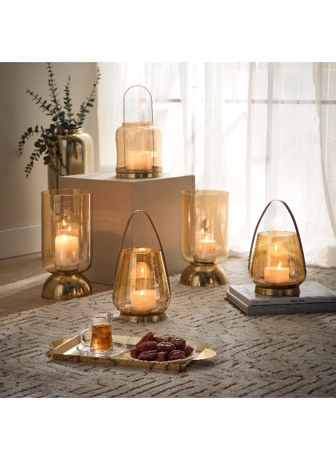 Accord Metal Candleholder with Lustre Glass - 17.5x14x25.5 cm