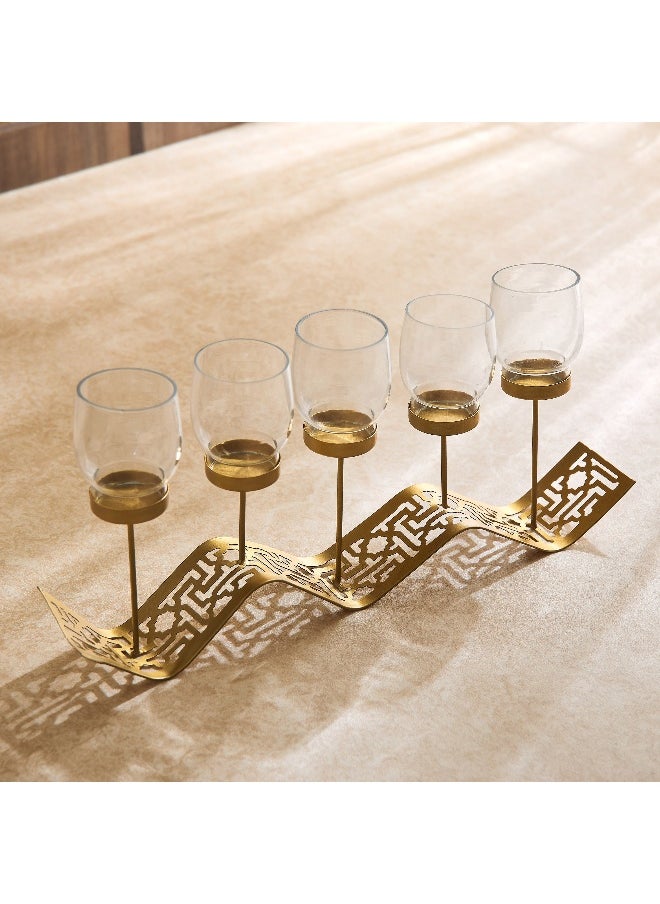 Skyline Mirage Wave Metal Candleholder - 37x07x12 cm