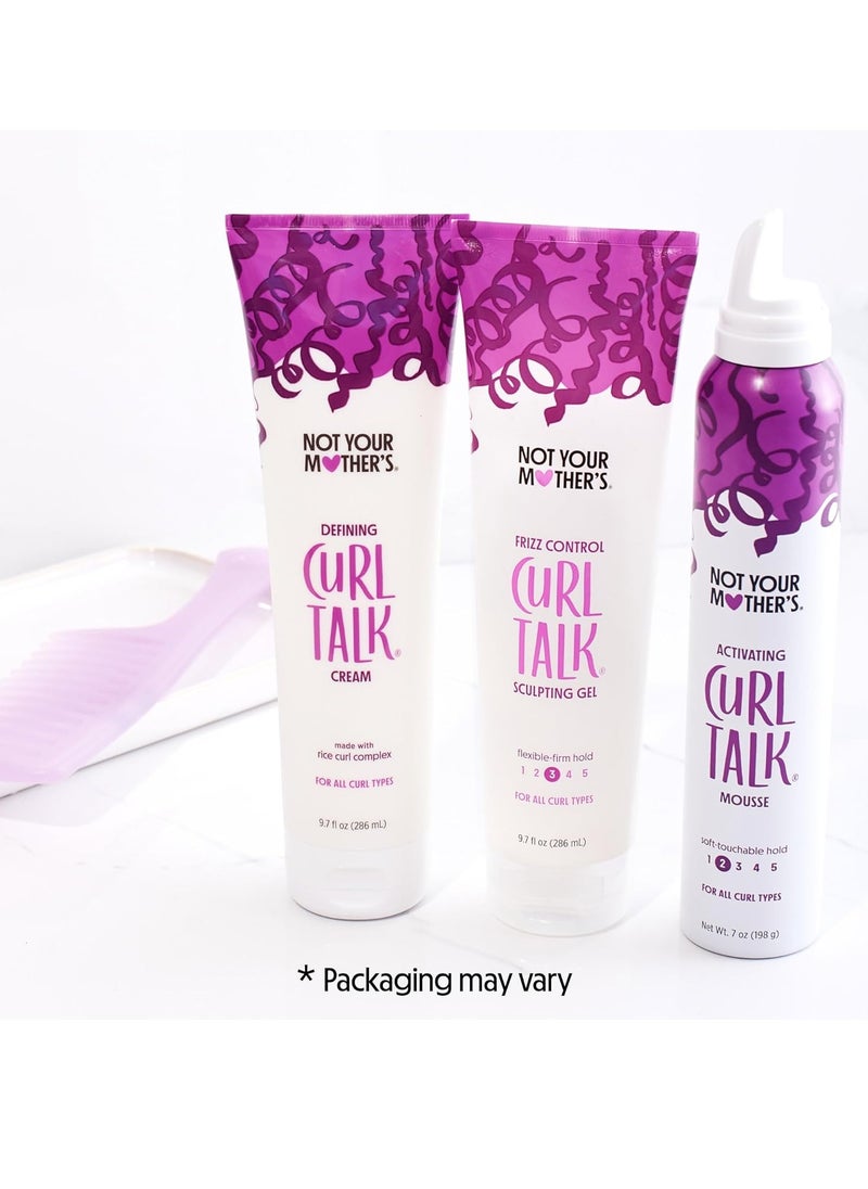 Not Your Mother's Curl Talk Defining Curl Cream, Frizz Control Styling Gel and Mousse (3-Pack) - 9.7oz Cream, 7oz Mousse
