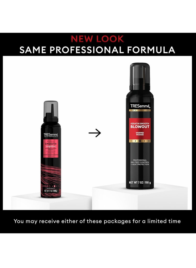 TRESemmé Whipped Shaping Mousse Keratin Smooth for Instant Hydration, Weightless, 7 Fl Oz