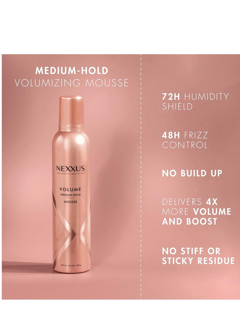 Nexxus Volumizing Foam Hair Mousse, Volume Volumizing Mousse, Hair Styling Mousse, Pink, 10.6 Ounce (Pack of 1)