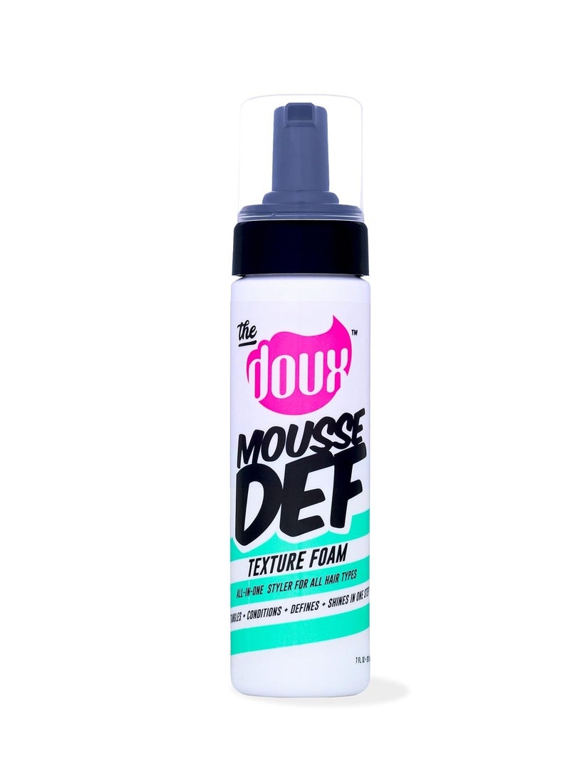 The Doux Mousse Def Texture Foam, Multi-Use Mousse Hair Foam to Style, Condition, Define, Volumize, and Add Shine - 7oz