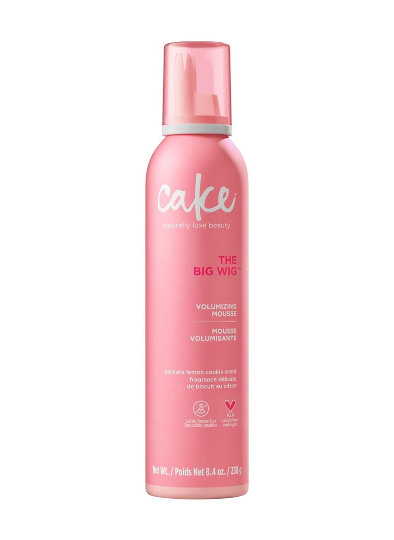 Cake Beauty Volumizing Mousse, The Big Wig - High Volume, Flexible Hold Hair Mousse with 450 F Heat Protection - For All Hair Types - 8.4 oz