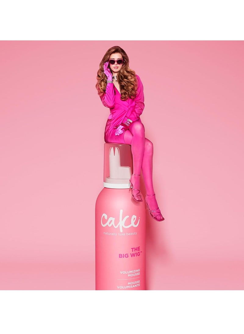 Cake Beauty Volumizing Mousse, The Big Wig - High Volume, Flexible Hold Hair Mousse with 450 F Heat Protection - For All Hair Types - 8.4 oz