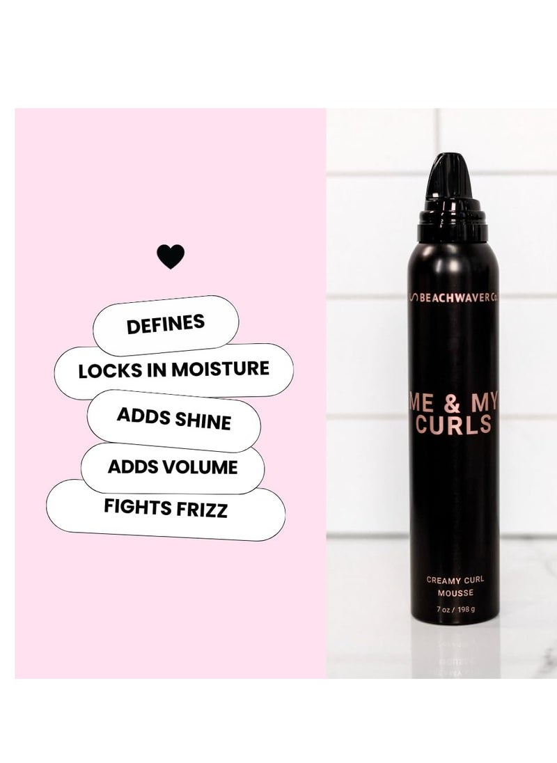 The Beachwaver Co. Me & My Curls Creamy Curl Mousse - For Curl Shine and Definition - Adds Volume to Hair and Locks in Moisture - Vegan (7 Fl Oz)