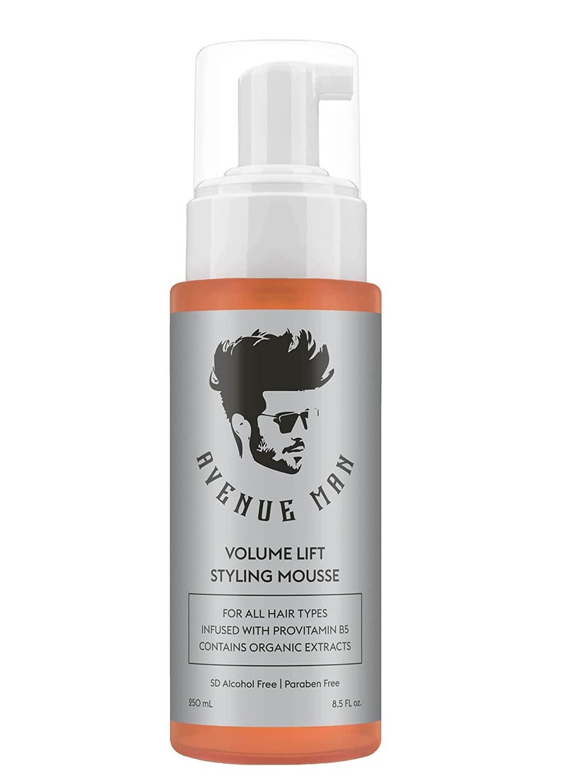 Avenue Man Volume Lift Mousse (5.07 oz) - Styling Hair Products for Men - Firm Hold Foam with Herbal Extracts for All Hair Types - Alcohol & Paraben Free