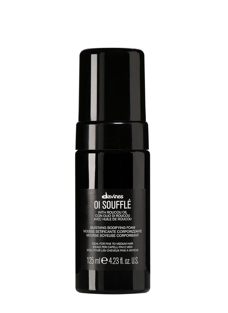 Davines OI Soufflé Perfect for Fine Hair, Liquid-to-Foam Leave-In For Fuller and Shinier Hair Feeling Silky and Soft