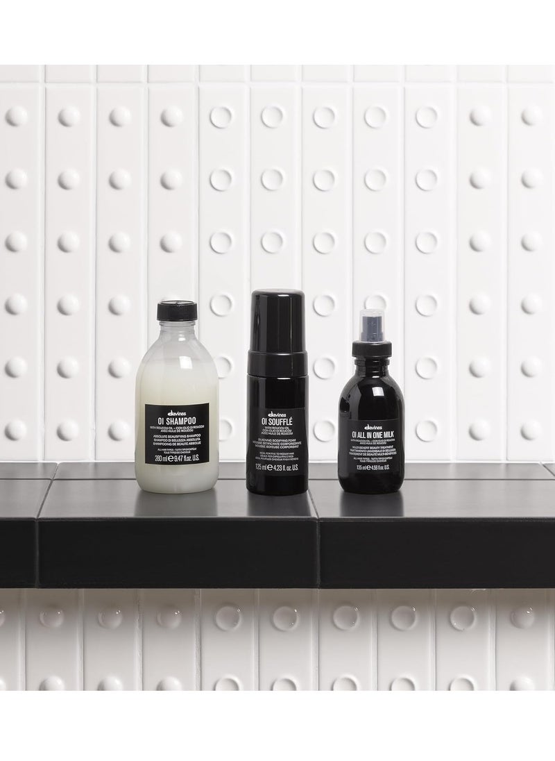 Davines OI Soufflé Perfect for Fine Hair, Liquid-to-Foam Leave-In For Fuller and Shinier Hair Feeling Silky and Soft