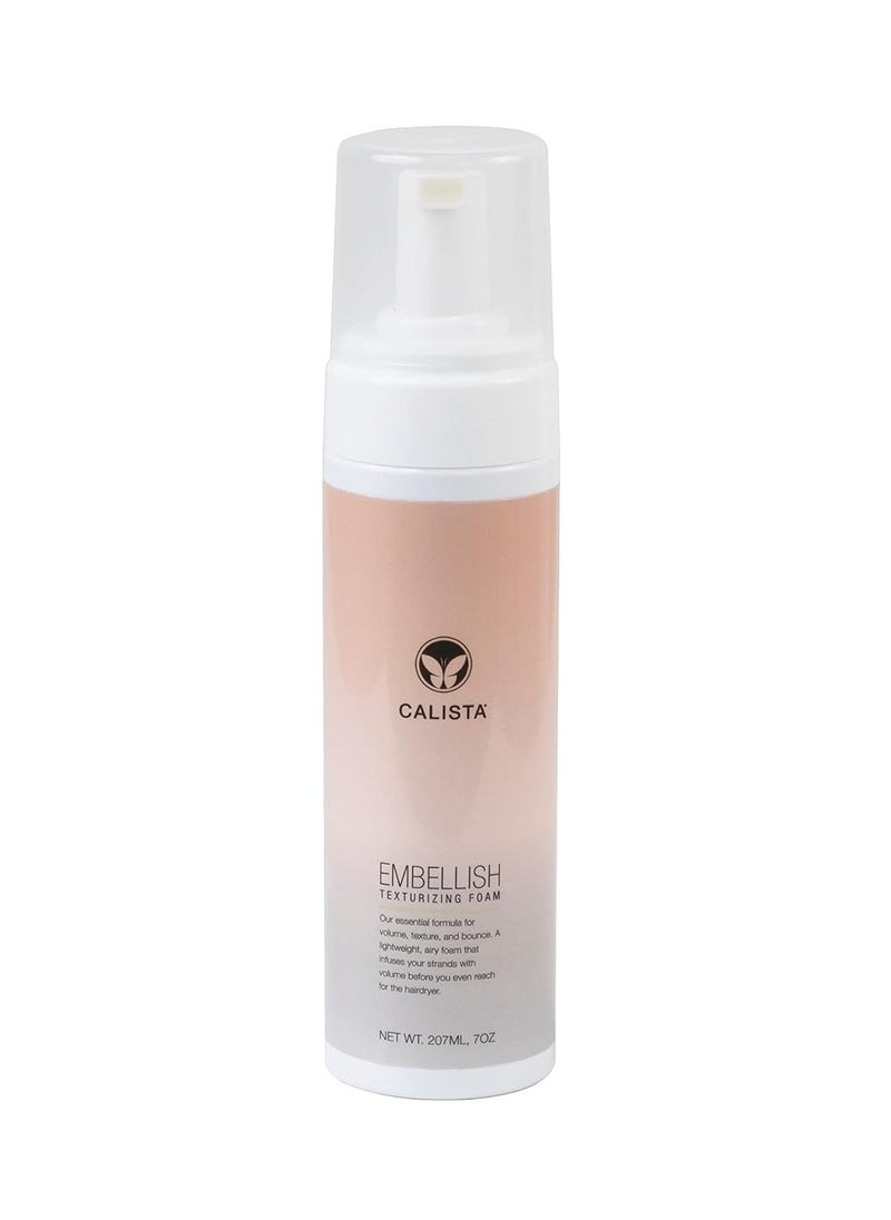 CALISTA Embellish Texturizing Foam | Volumizing Styling Mousse | Firm, Touchable Hold | Enhance Natural Texture | All Hair Types | 7 oz.