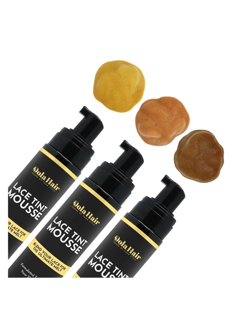 Dolahair Melt Lace Tint Mousse and Spray for Medium Brown Wigs, Foam for Lace Frontal Wigs