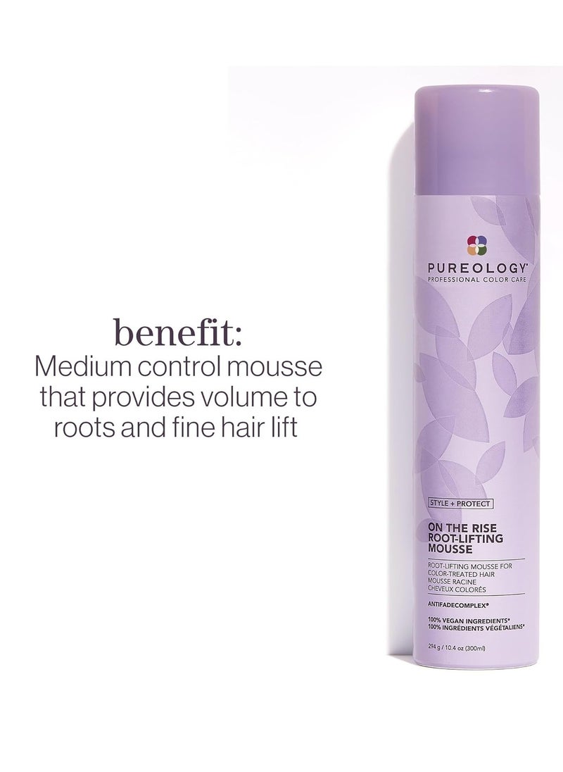 Pureology | Style + Protect On The Rise Root-Lifting Hair Mousse | Medium Control, All Day Volume | Vegan