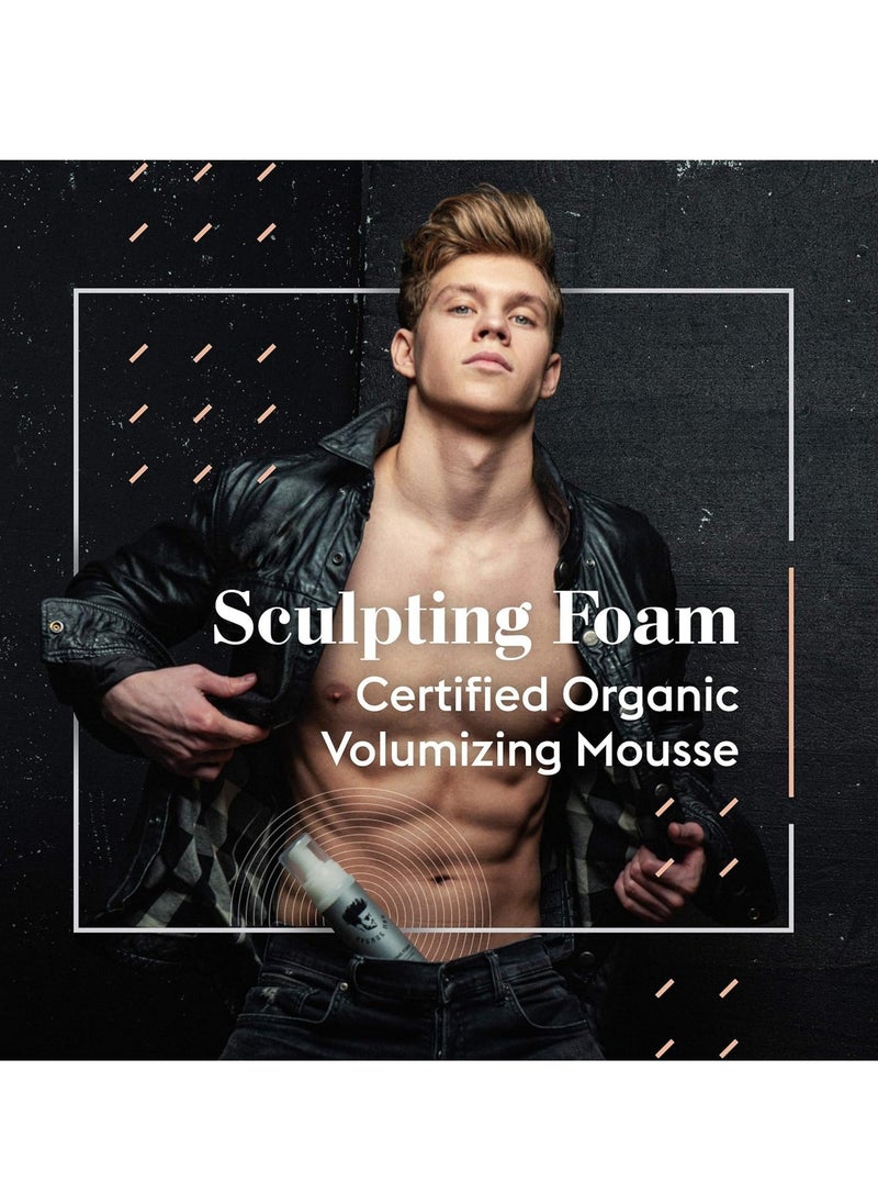 Avenue Man Unscented Sculpting Foam - 7 Oz Firm Hold Volumizing Hair Mousse for Men with Herbal Extracts Styling Hair Products - Fragrance, Alcohol, and Paraben-Free Hair Volumizer