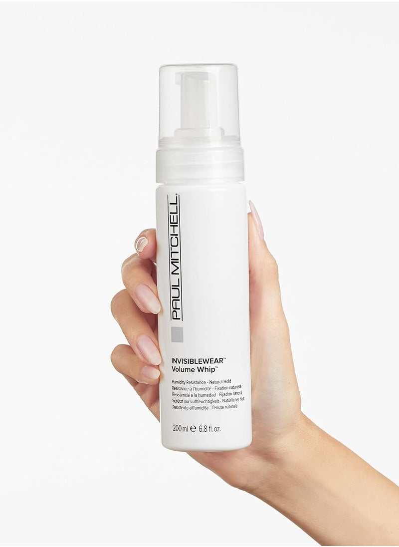 Paul Mitchell Invisiblewear Volume Whip Styling Foam, Humidity Resistance, Natural Hold, For Fine Hair, 6.8 fl. oz.