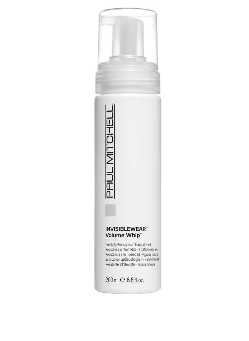 Paul Mitchell Invisiblewear Volume Whip Styling Foam, Humidity Resistance, Natural Hold, For Fine Hair, 6.8 fl. oz.