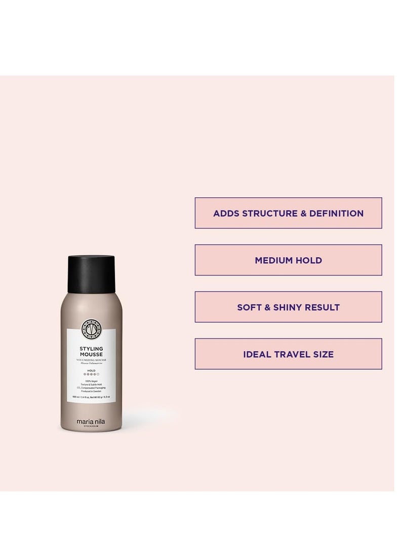 Maria Nila Styling Mousse, Hold 4/5, Gives Volume & Reduces Static Hair, Antioxidant Preserves Hair Color, 100% Vegan & Sulfate/Paraben free