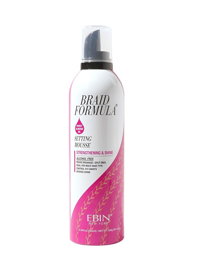 EBIN NEW YORK Braid Formula Setting Mousse (12.49 oz, Sweet Almond Oil)