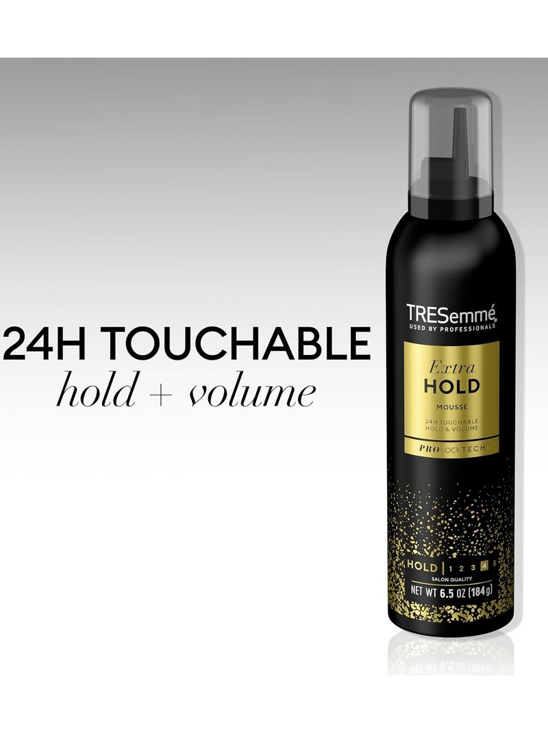 TRESemmé Hair Mousse, 6-Pack – Extra Hold Alcohol-Free, Non-Drying Anti-Humidity, Anti-Frizz Hair Products, 6.5 Oz Ea