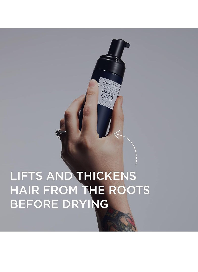Murdock London Sea Salt Volume Mousse | Thickening Matte Provides Volume and Hold | Vegan | Made in England | 5.07 oz
