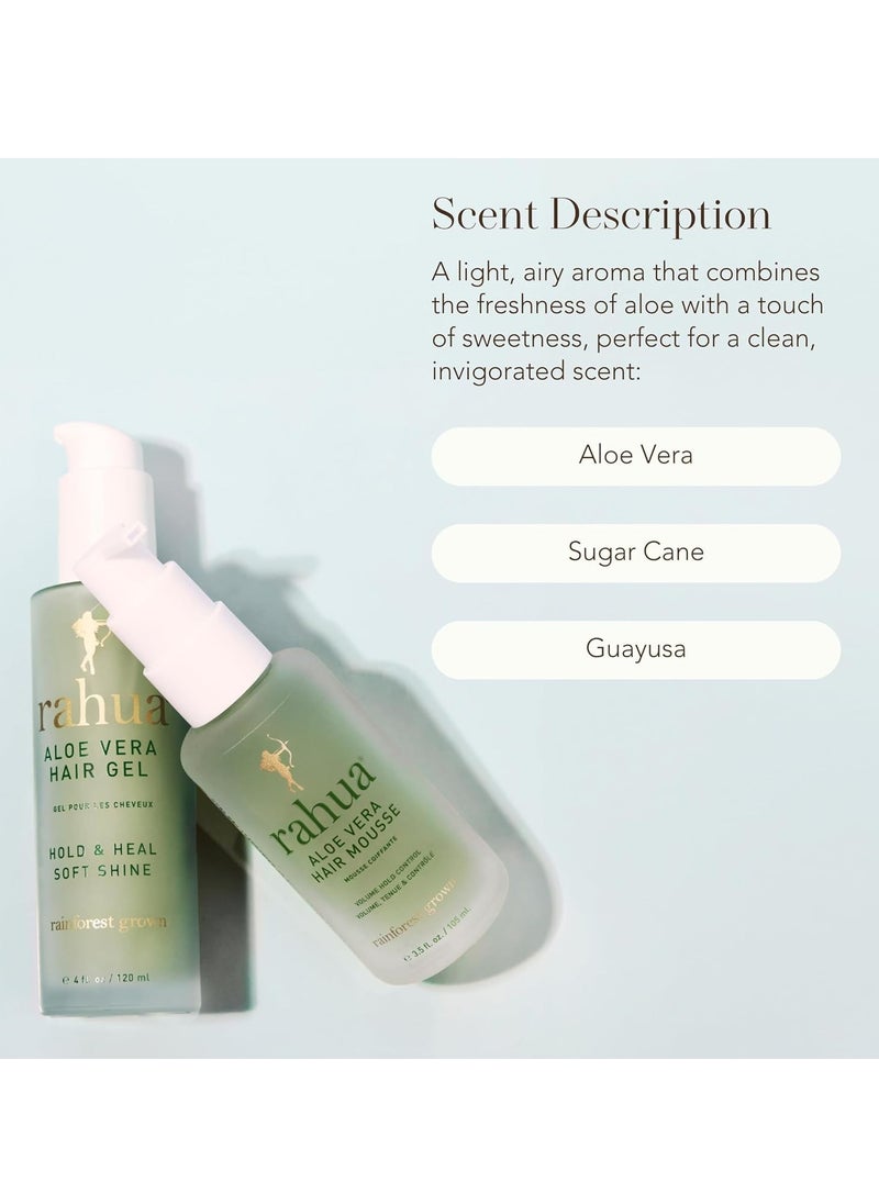 Rahua Aloe Vera Hair Mousse, 3.5 Fl Oz, Medium Hold Mousse for Hair Volume, Texture, Lift & Natural Hair Shine, Aloe & Sugar Cane, Alcohol Free, Nourishing Natural, Plant-Based Derived Ingredients