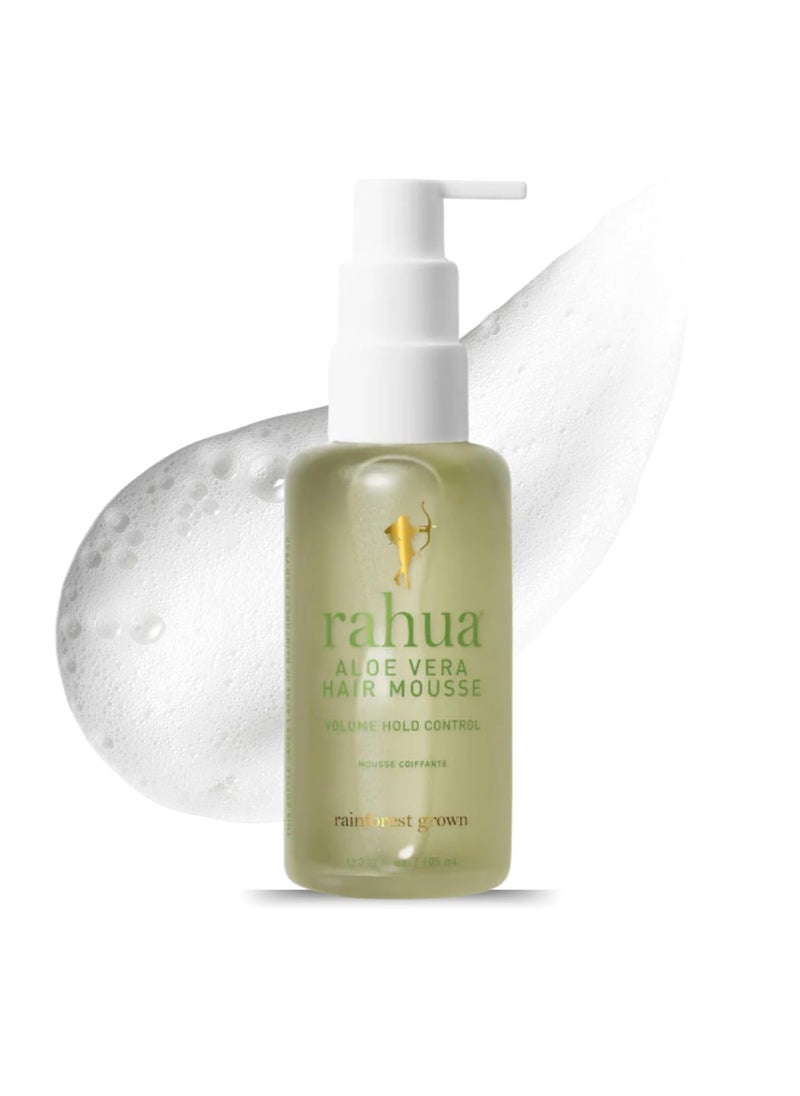 Rahua Aloe Vera Hair Mousse, 3.5 Fl Oz, Medium Hold Mousse for Hair Volume, Texture, Lift & Natural Hair Shine, Aloe & Sugar Cane, Alcohol Free, Nourishing Natural, Plant-Based Derived Ingredients