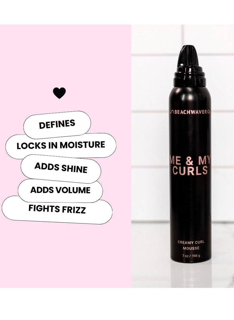 The Beachwaver Co. Me & My Curls Creamy Curl Mousse (Travel Size) - For Curl Shine and Definition - Adds Volume to Hair and Locks in Moisture - Vegan (1.9 Fl Oz)