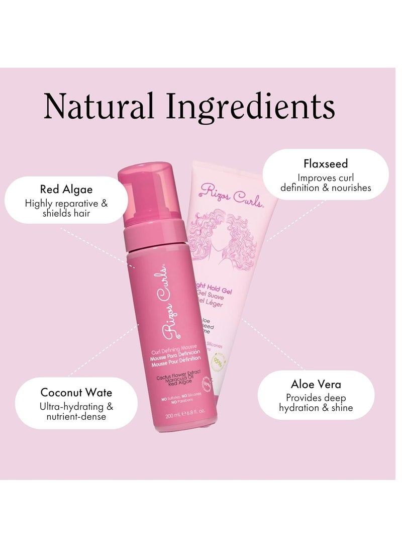Rizos Curls Curl Defining Mousse and Light Hold Gel Bundle