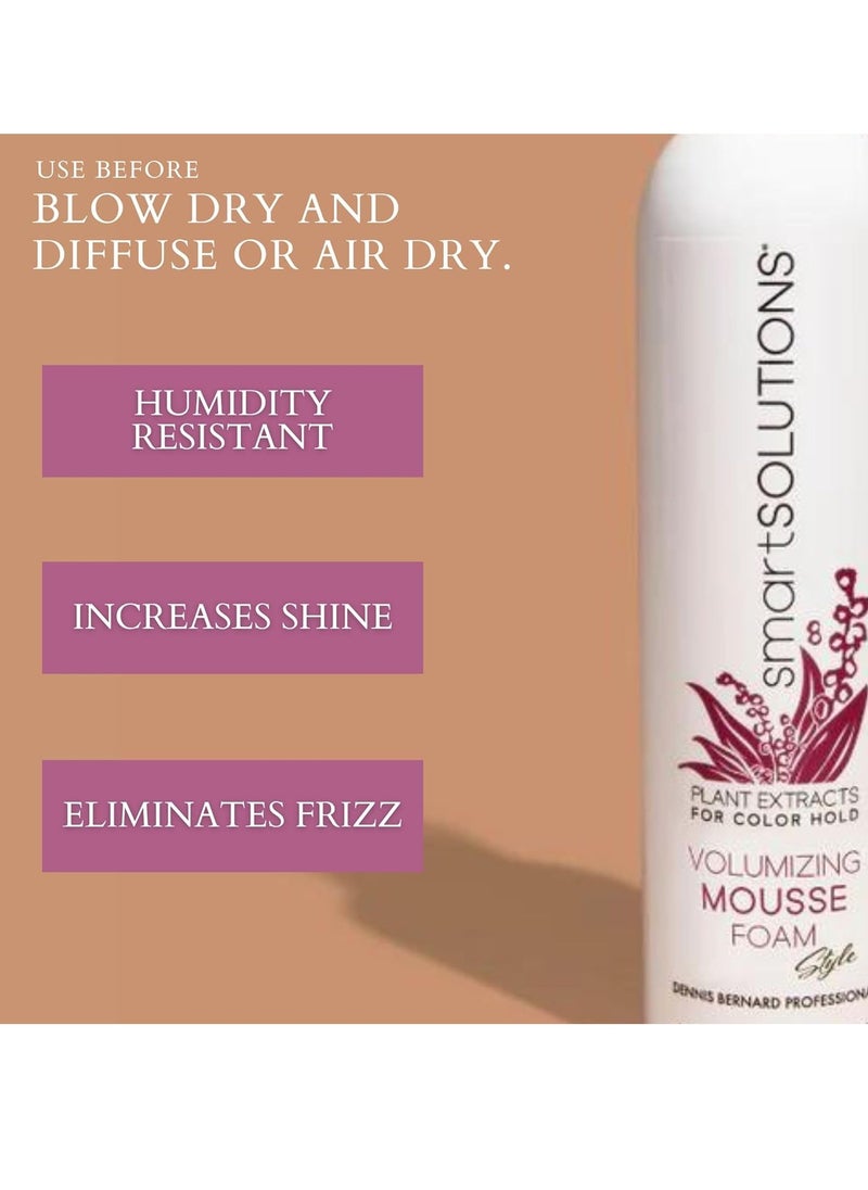 smartSOLUTIONS Volumizing Mousse Foam, 8.5 oz | Non-Sticky | Weightless Styling Aid