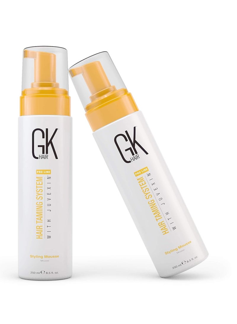 GK HAIR Global Keratin Volumizing Hair Styling Mousse (8.5 Fl Oz/250ml) -Enhances Curls Added Volume with Medium Hold & Boost Shine Moisturizing Blow Dry Frizz Control Foam for All Hair Types -Unisex