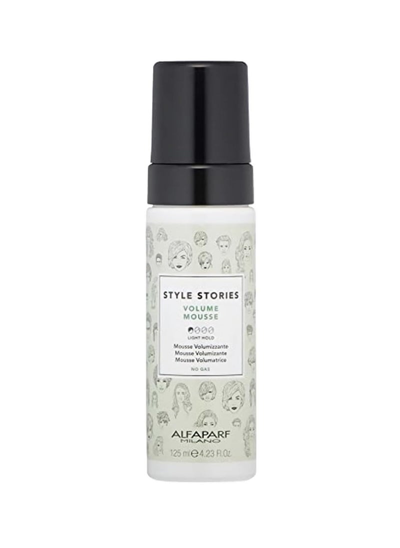 Alfaparf Milano Style Stories Volume Mousse Hair Styling Product - Ideal for Fine Hair - Light Hold - Lightweight Volumizing - Professional Salon Quality - 4.23 Fl Oz