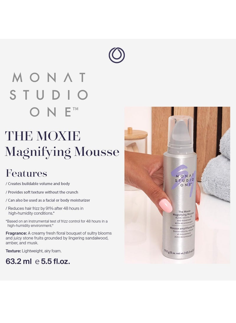 MONAT Studio One™ The Moxie™ Magnifying Mousse -Lightweight Hair Mousse, Long-Lasting Anti Frizz, Helps Create Voluminous Style w/Touchable Hold. Soft Texture w/out The Crunch - Net Wt. 170.1 g / 6
