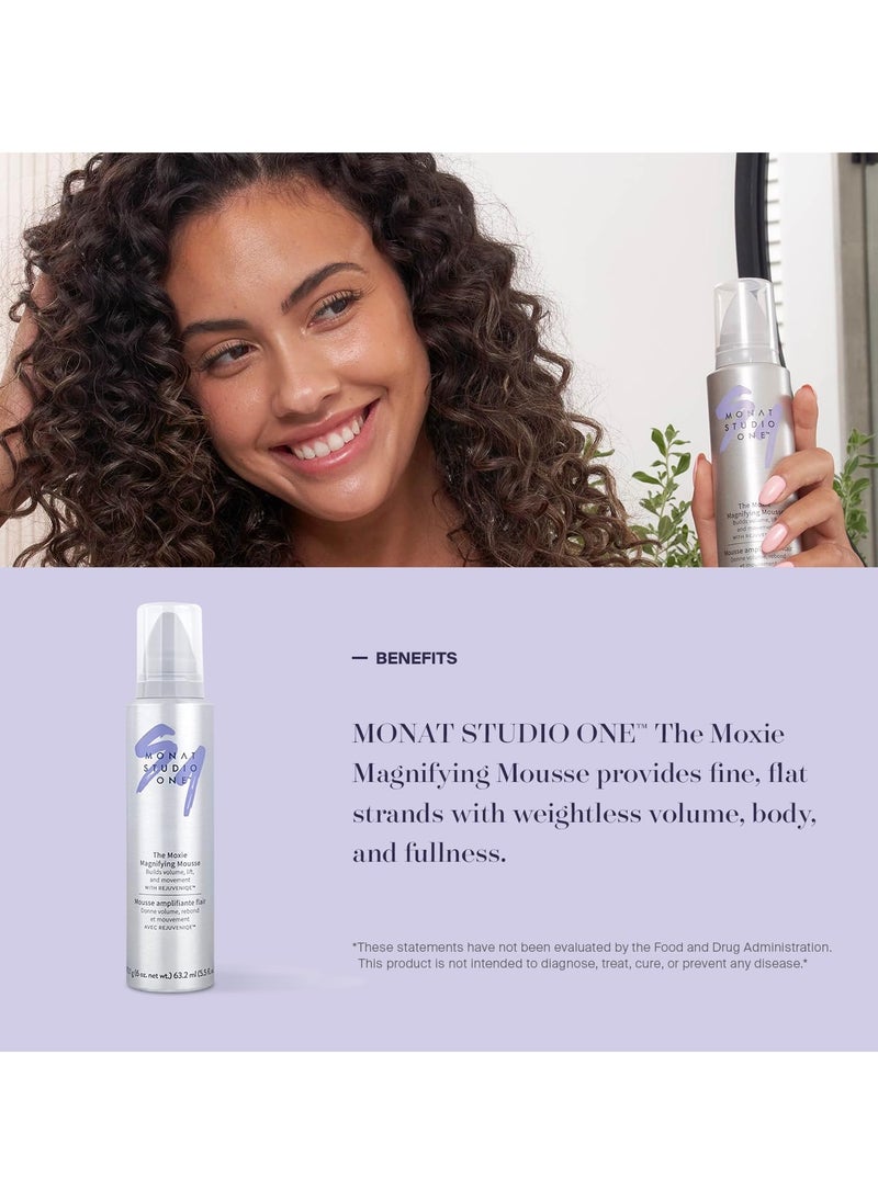 MONAT Studio One™ The Moxie™ Magnifying Mousse -Lightweight Hair Mousse, Long-Lasting Anti Frizz, Helps Create Voluminous Style w/Touchable Hold. Soft Texture w/out The Crunch - Net Wt. 170.1 g / 6