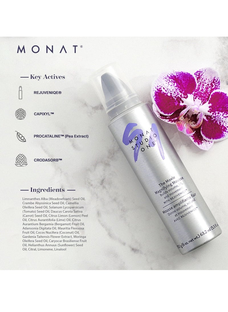 MONAT Studio One™ The Moxie™ Magnifying Mousse -Lightweight Hair Mousse, Long-Lasting Anti Frizz, Helps Create Voluminous Style w/Touchable Hold. Soft Texture w/out The Crunch - Net Wt. 170.1 g / 6