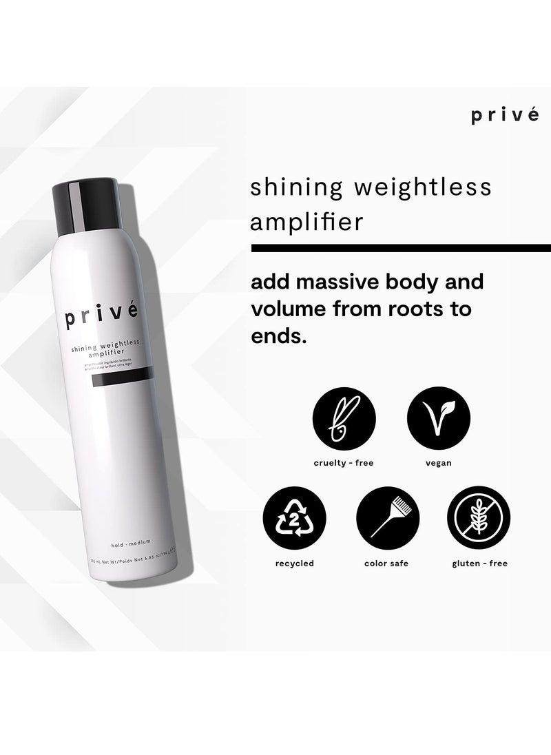 Prive Shining Weightless Amplifier – Volumizing Mousse/Styling Mousse Massive Body, Altitude and Attitude for Voluminous Brilliant Hair Volumizer (6.85 oz / 200 ml)
