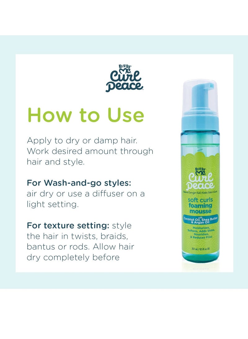 Just For Me Curl Peace Soft Curls Foaming Mousse, 8.5 oz (1 Pack)