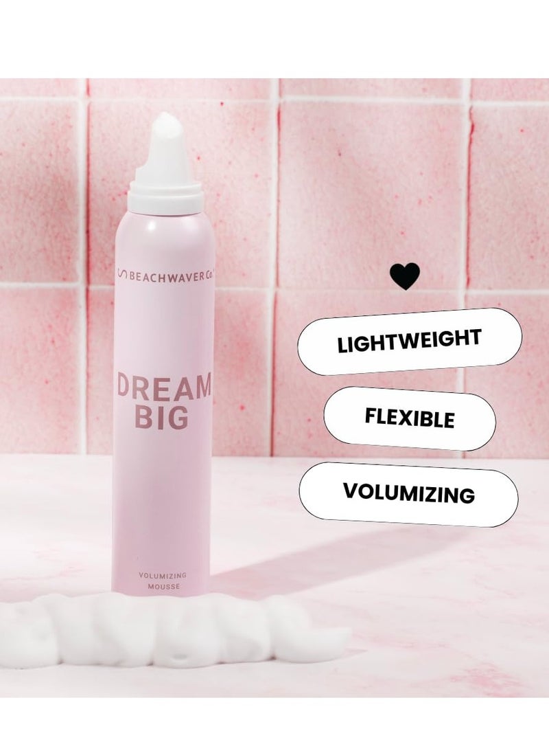 Beachwaver Dream Big Volumizing Mousse - Lightweight and Flexible Hair Mousse for Volume and Hold - Add Fullness to Damp or Dry Hair - Vegan (7 Fl Oz)