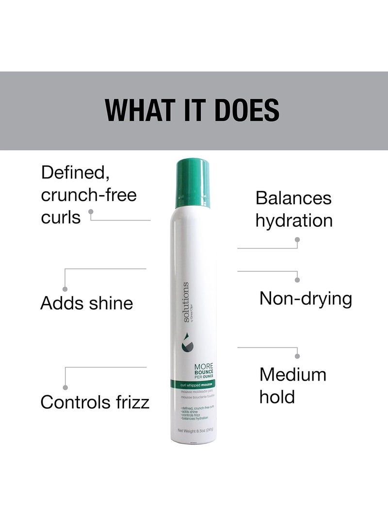 GREAT CLIPS Solutions Curl Whipped Mousse, 8.5oz | Define & Enhance Curls | For Wavy to Curly Hair