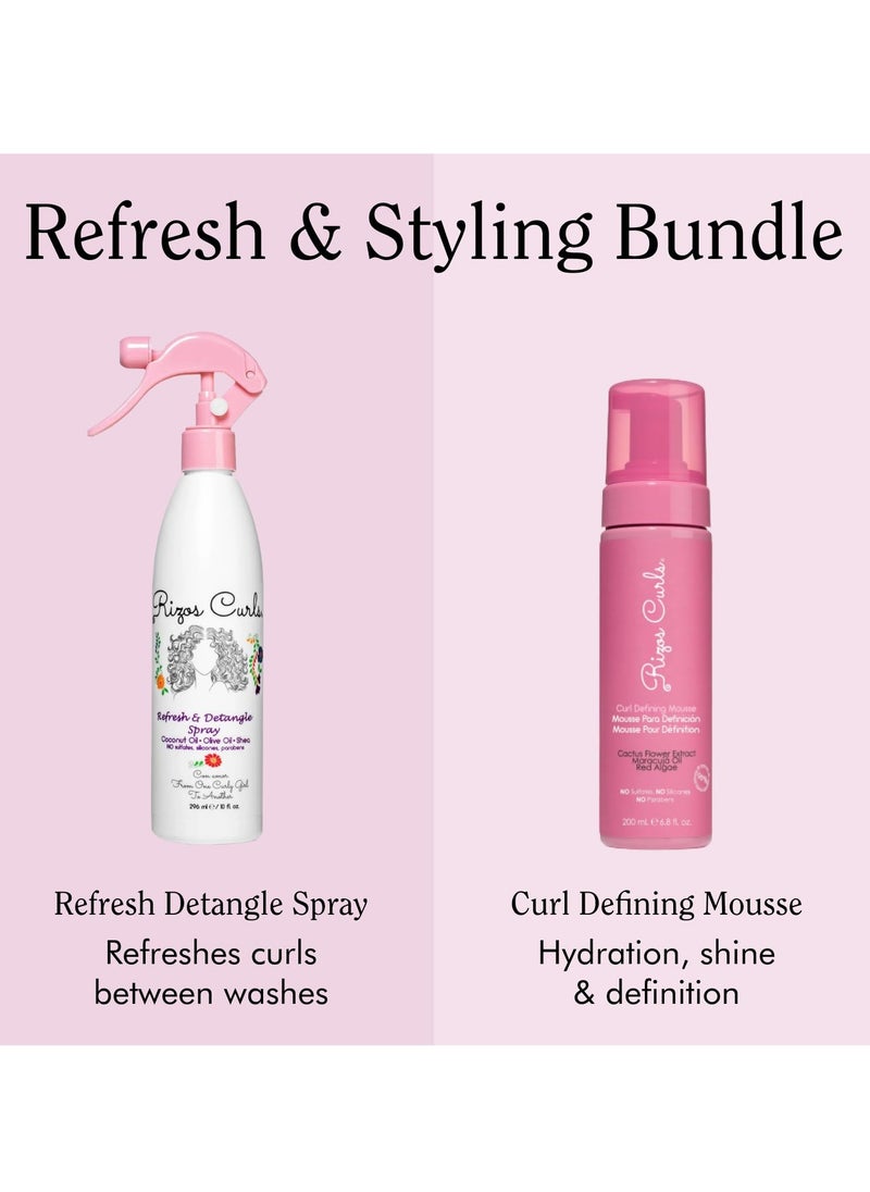 Rizos Curls Curl Defining Mousse and Detangle Spray Bundle