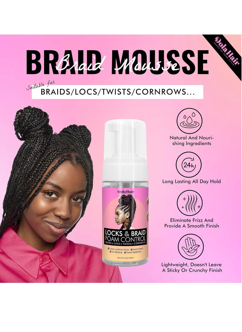 Dolahair Curl Mousse for wavy hair Hair Foam for Locks Box Braids Curly Hair Setting, Styling Mousse for Natural Hair