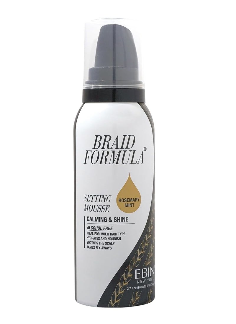 EBIN NEW YORK Braid Formula Setting Mousse (2.7 oz, Rosemary Mint + Biotin)