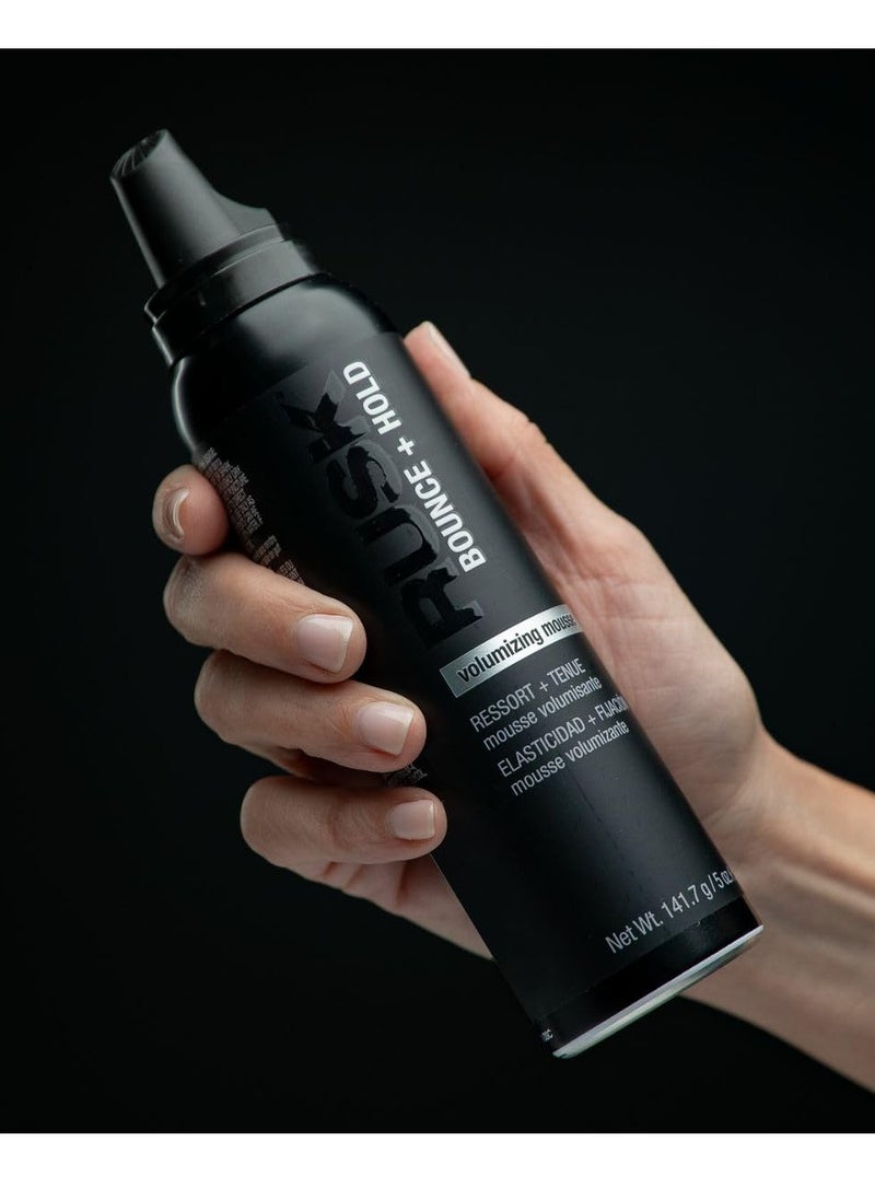 RUSK Volumizing Mousse, Bounce + Hold, Builds Long Lasting Volume, Increases Softness, Body, and Shine, 5 oz.