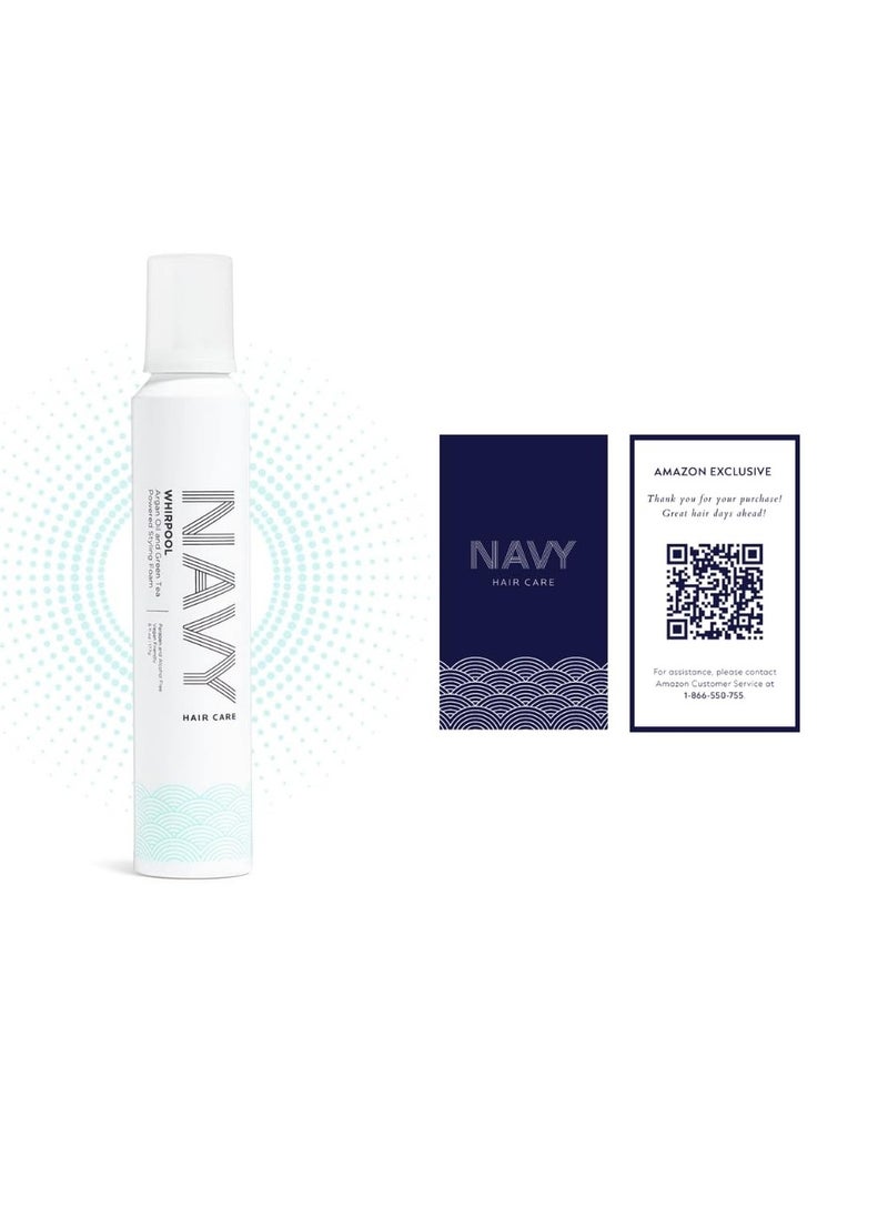 NAVY Whirlpool - Argan Oil and Green Tea Powered Styling Foam - Frizz Control Hair Mousse for Curly Hair - 6 oz