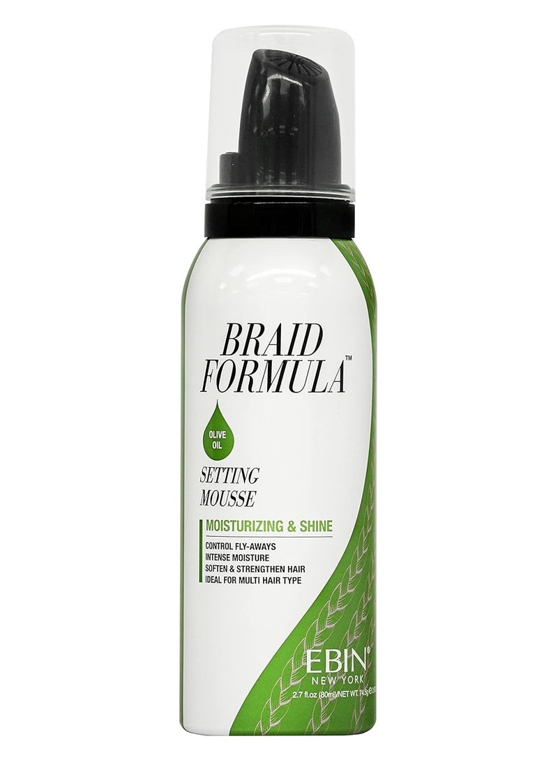 EBIN NEW YORK Braid Formula Setting Mousse (2.7 oz, Olive Oil)